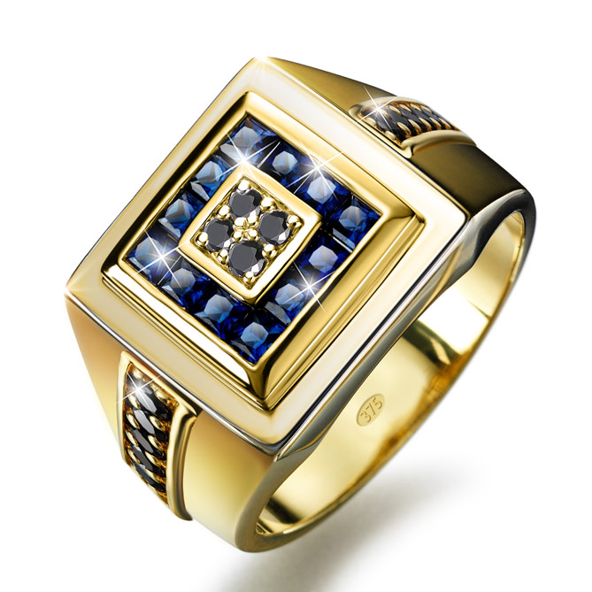 Anillo BOSTON: 14 Diamantes negros, talla brillante, engastados en pavé