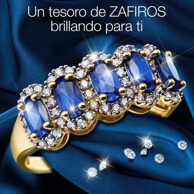 Anillo CAPRICHO DE ZAFIROS: 5 Zafiros, talla oval, engastados en garras