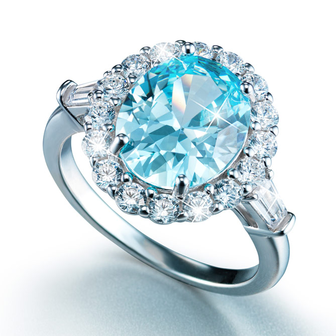 Anillo ESENCIA DE AGUAMARINA: Plata de 1ª Ley