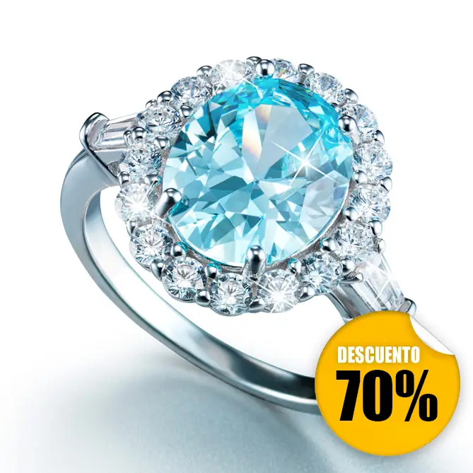 Anillo ESENCIA DE AGUAMARINA: Plata de 1ª Ley