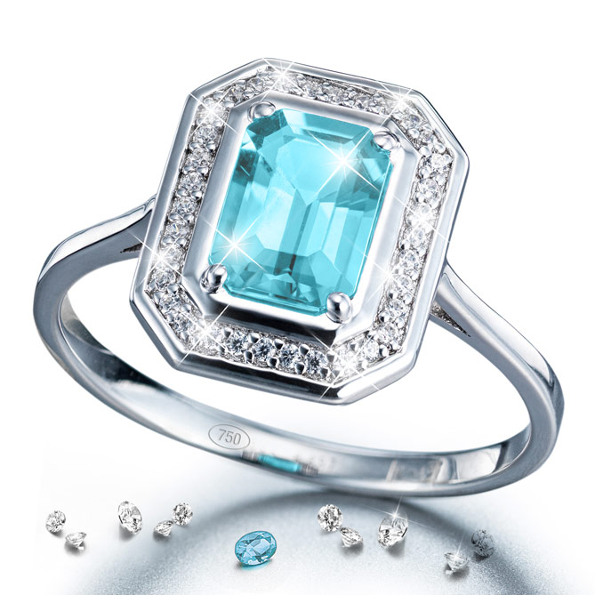 Anillo LUJO AGUAMARINA: El Solitario de tus sueños