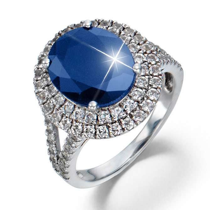 Anillo SUEÑO DE ZAFIROS: 1 Zafiro, talla oval engastado en garras