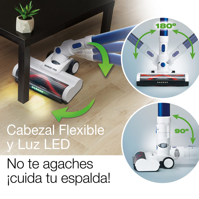 Aspirador Inteligente SENSOR PRO: Fácil de limpiar y de guardar: con soporte-cargador de pared