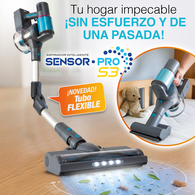 Aspirador Inteligente SENSOR PRO S3: Con un compacto y ligero diseño 2 en 1