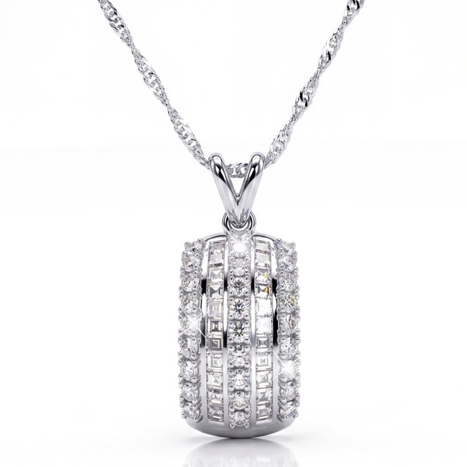 Colgante TIARA REAL: 28 Topacios, talla redonda, engastados en pavé
