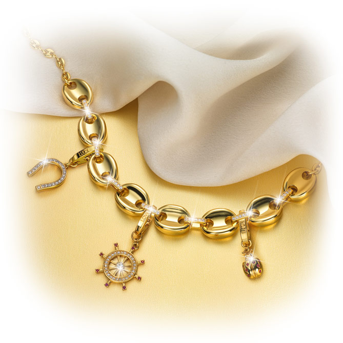 Collar LOVE & LUCK: Diseño dorado mediante baño de oro de 1ª Ley