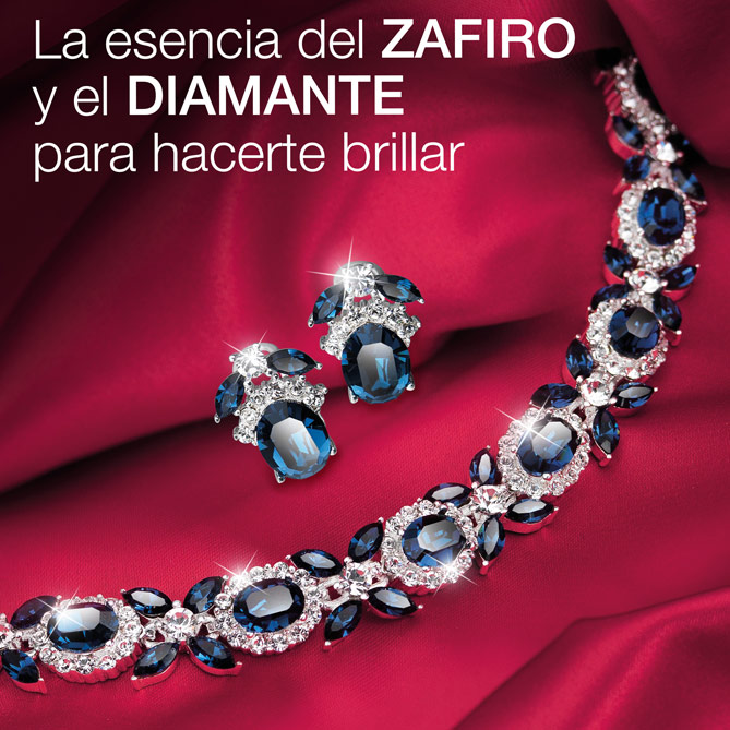 Conjunto ESENCIA DE ZAFIROS: 120 Circonitas de diferentes tamaños, tallas oval y marquesa, en tono Zafiro