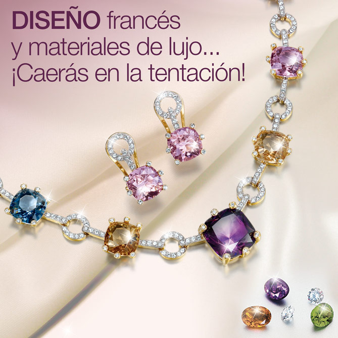 Conjunto LE FAVOURITE: 9 Cristales-Joya Checos de distintos tamaños