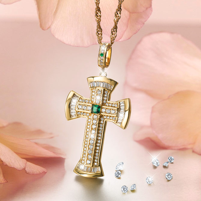 Cruz-Joya AURA: Dorada mediante baño de Oro de 1ª Ley