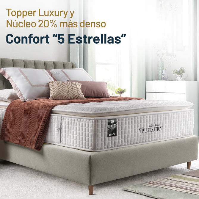 Colchón ELITE BLACK: TOPPER LUXURY, la versión TOP de la gama