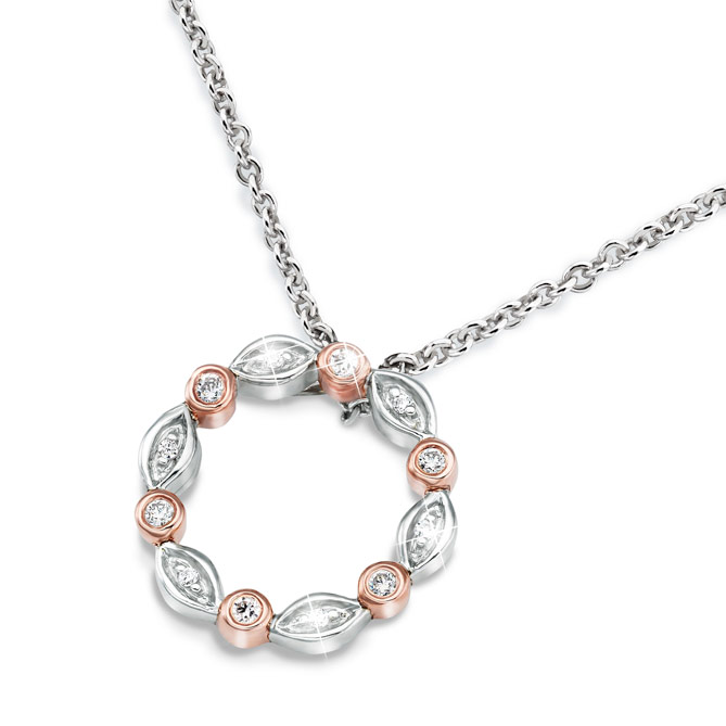 Gargantilla NATALIE: 12 Diamantes, talla clásica, engaste ilusión