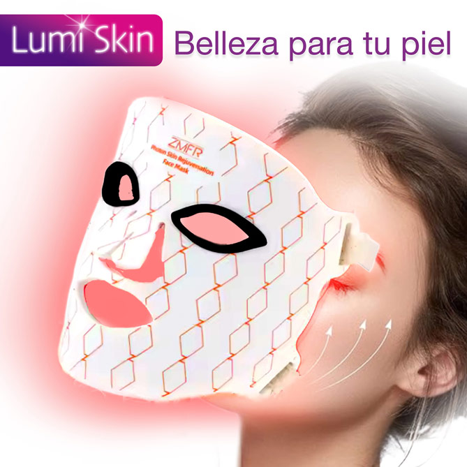 Máscara facial LED LUMI SKIN: SISTEMA DE FOTOTERAPIA PROFESIONAL