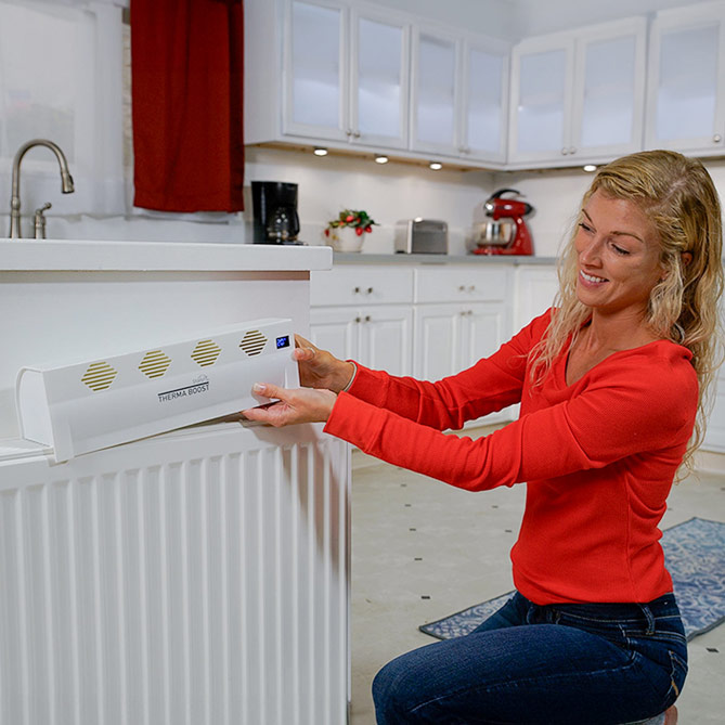Potenciador de calor Efficient: se encenderá automáticamente cuando el radiador se caliente, manteniendo la temperatura ideal