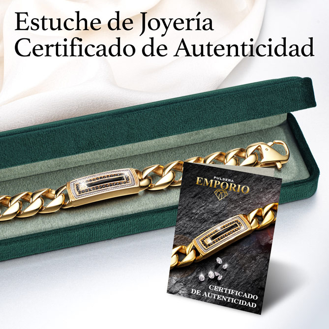 Pulsera de caballero EMPORIO: La Pulsera EMPORIO se entrega en un elegante estuche de joyería y junto con su Certificado de Autenticidad