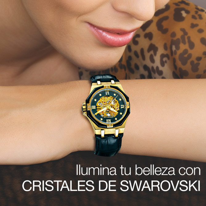 Reloj-Joya ATTITUDE Automatic: Indexes embellecidos con 8 cristales de Swarovski