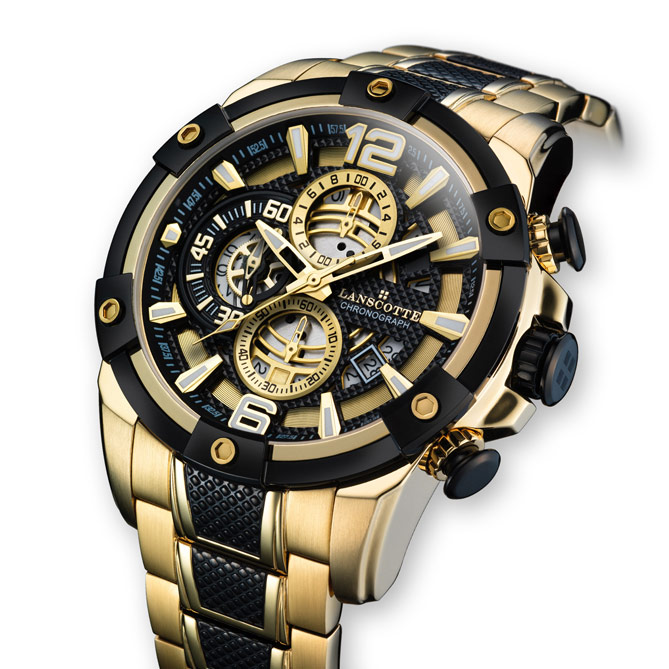 new reloj lanscotte symbol cronograph oro