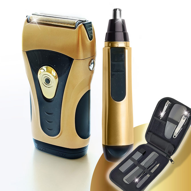 Set de Afeitado “GOLD EDITION”: triple cuchilla de Titanio