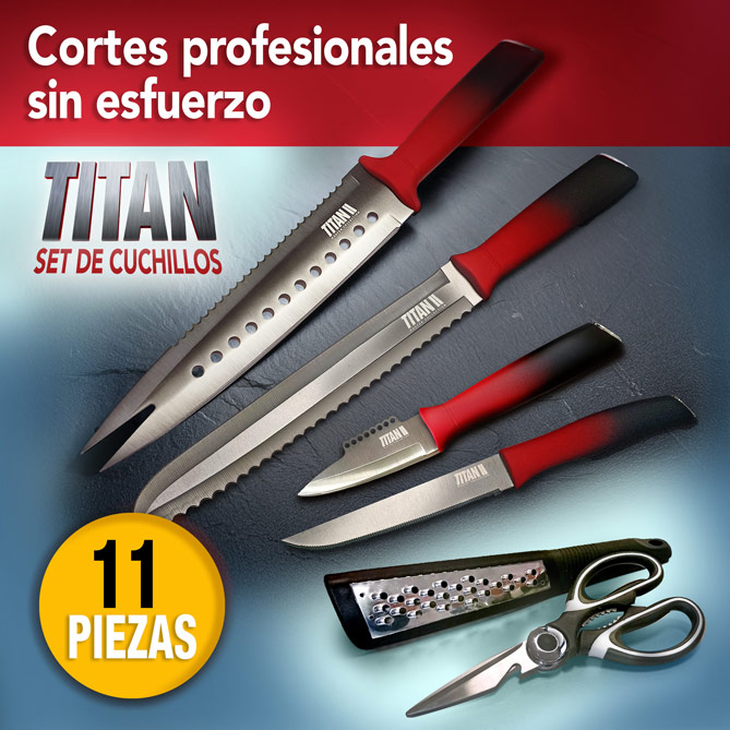Set de Cuchillos Titán: Tres cuchillos, seis filos y cero complicaciones