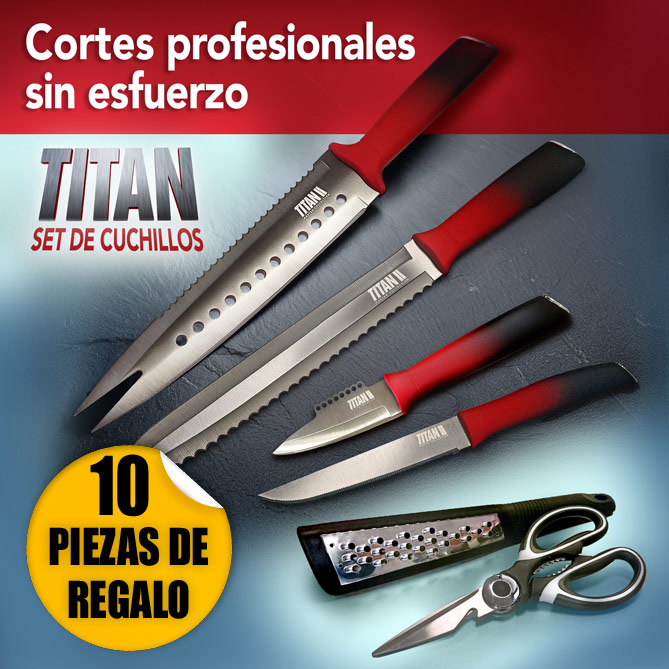 Set de Cuchillos Titán: Tres cuchillos, seis filos y cero complicaciones