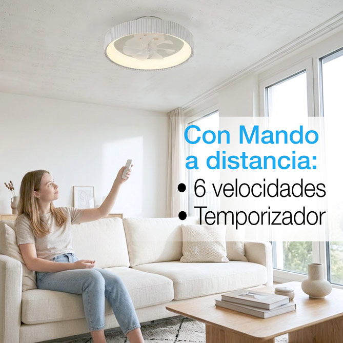 Ventilador con luz BRISANOVA ARMOR: 7 aspas