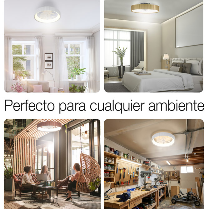 Ventilador con luz BRISANOVA ARMOR: Con modo invierno, muy práctico para ahorrar también en calefacción