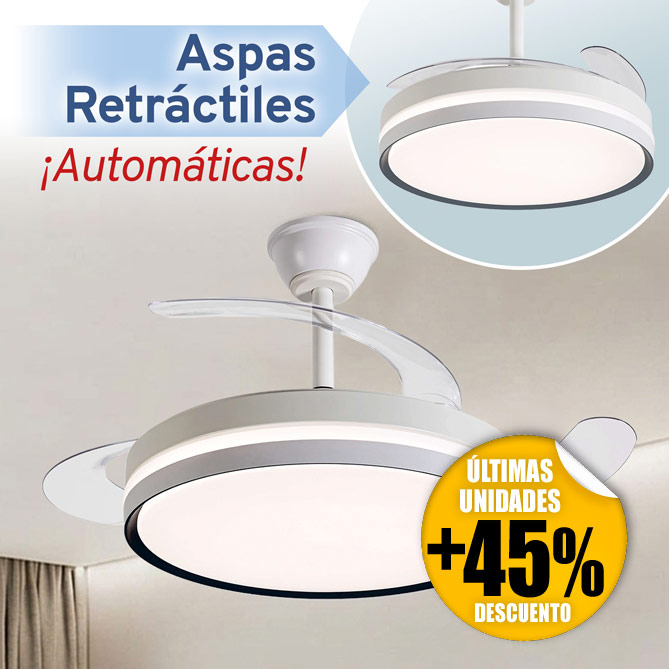 Ventilador con luz BRISANOVA RETRÁCTIL